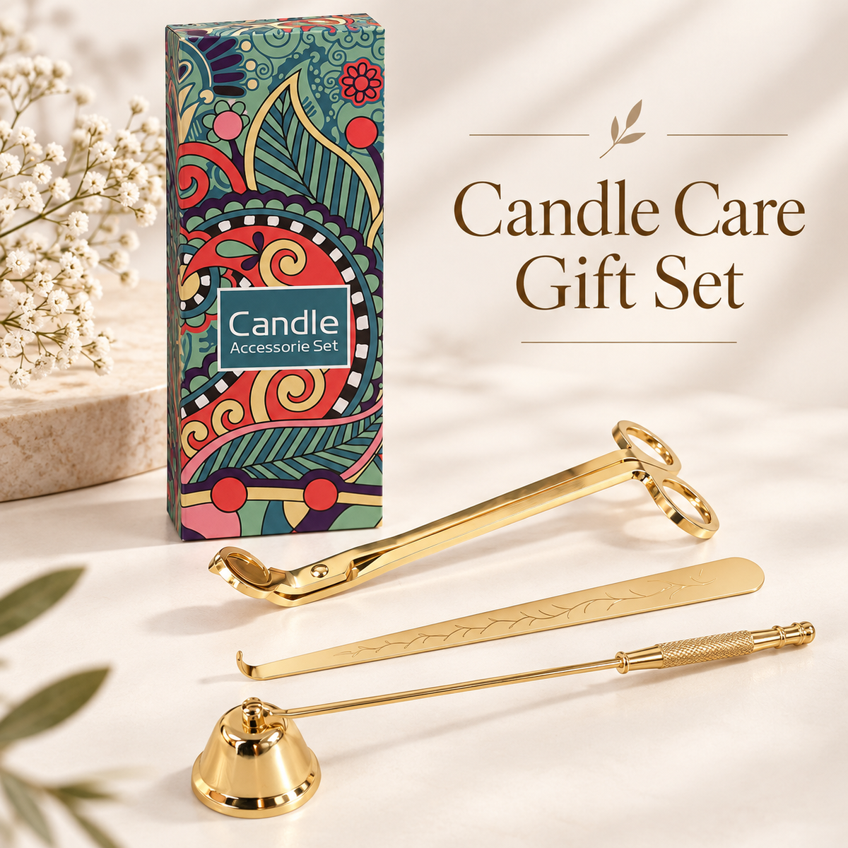 Candle Care Gift Set - Gold